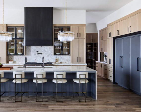 Seamless kitchen design with Sub-Zero refrigerator inside the cabinet